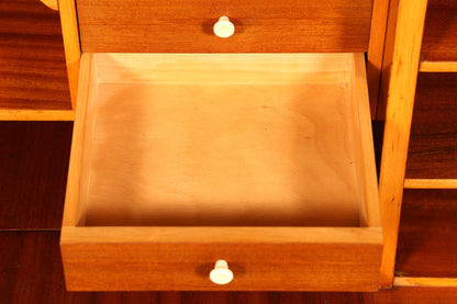 Traumhafter Mid Century Schrank Bücherregal Vintage Sekretär Highboard Holz Regal Bookshelf