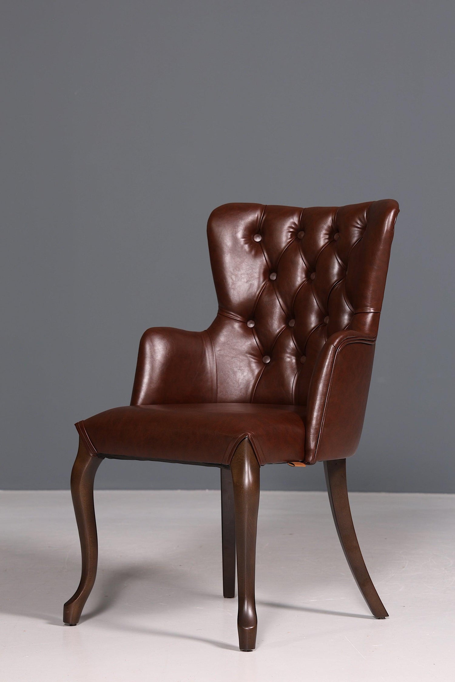 Edler Chesterfield Stil Armlehnstuhl &quot;Manila Brown&quot; Esszimmerstuhl Küchenstuhl Sekretär Stuhl