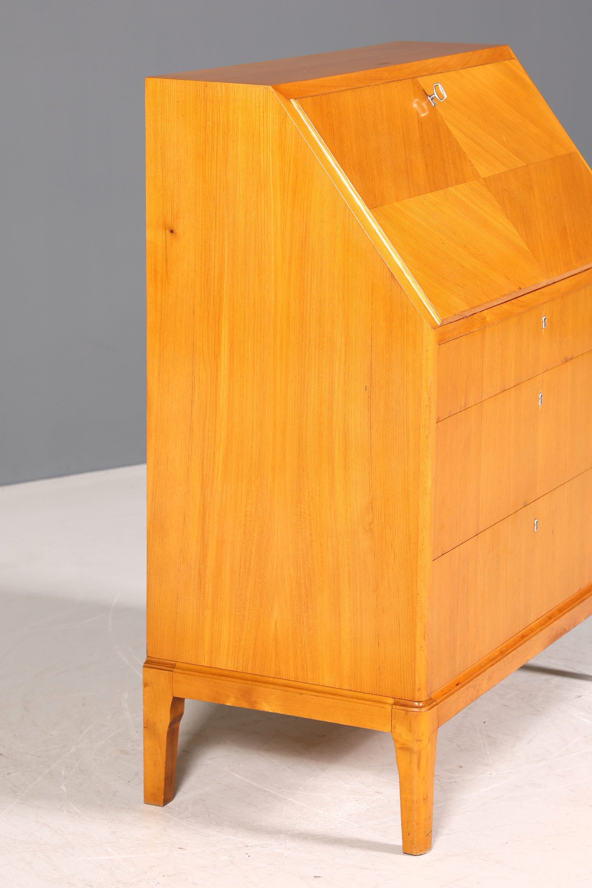 Schlichter Sekretär im Biedermeier Stil um 1930 echt Holz Schreibmöbel Kommode