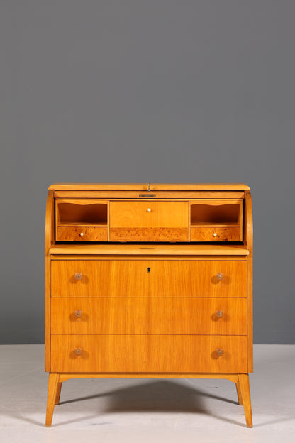 Wunderschöner Mid Century Rollladen Sekretär echt Holz Büro Schrank Vintage Schreibkommode