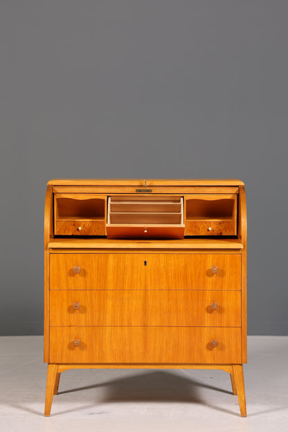 Wunderschöner Mid Century Rollladen Sekretär echt Holz Büro Schrank Vintage Schreibkommode
