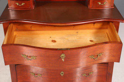 Wunderschöne Englische Kommode mit Spiegelaufsatz Barock Stil Frisierkommode Holz Schrank Flurschrank