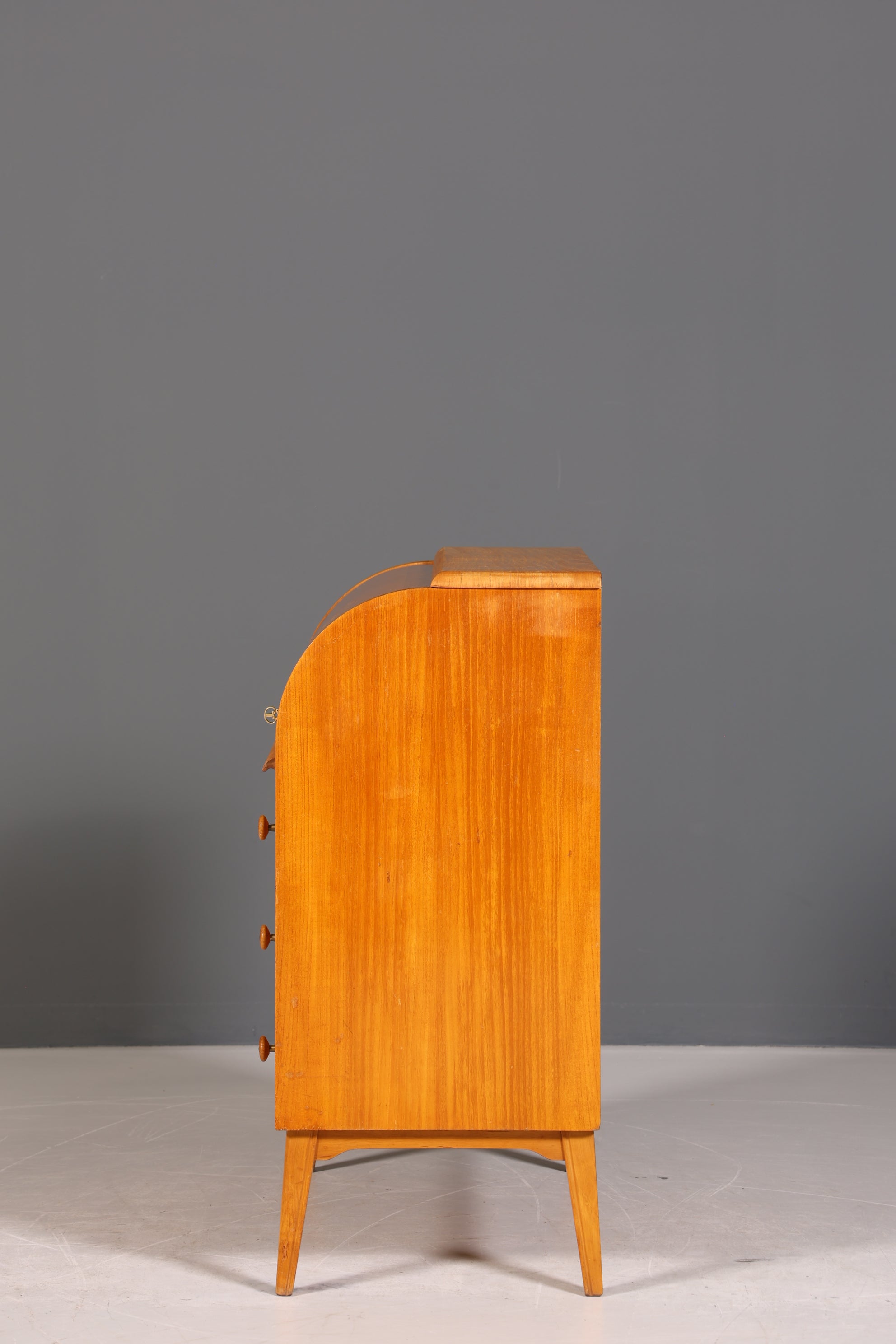 Wunderschöner Mid Century Rollladen Sekretär echt Holz Büro Schrank Vintage Schreibkommode