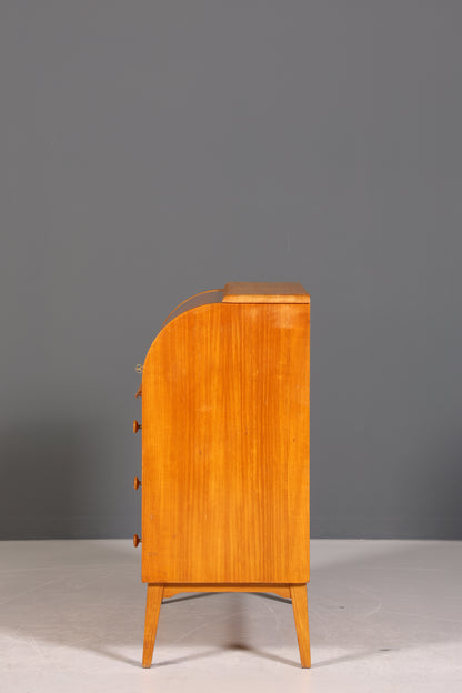 Wunderschöner Mid Century Rollladen Sekretär echt Holz Büro Schrank Vintage Schreibkommode