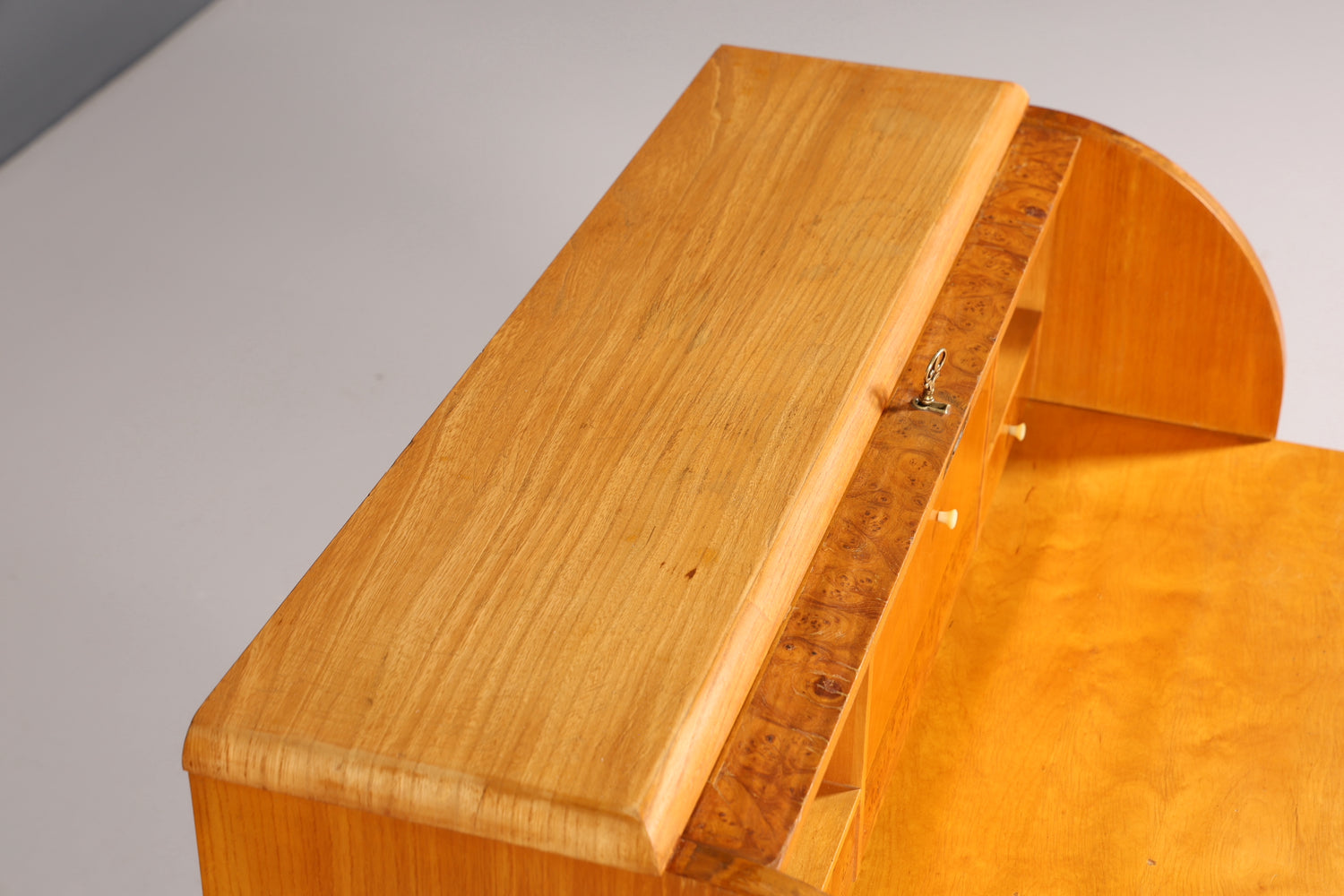 Wunderschöner Mid Century Rollladen Sekretär echt Holz Büro Schrank Vintage Schreibkommode