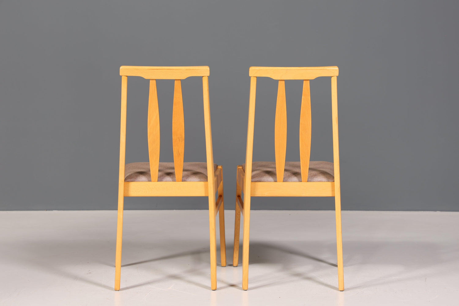 2x Schlichte Mid Century Stühle Retro Stuhlset Danish Design Küchenstühle Esszimmer Stühle