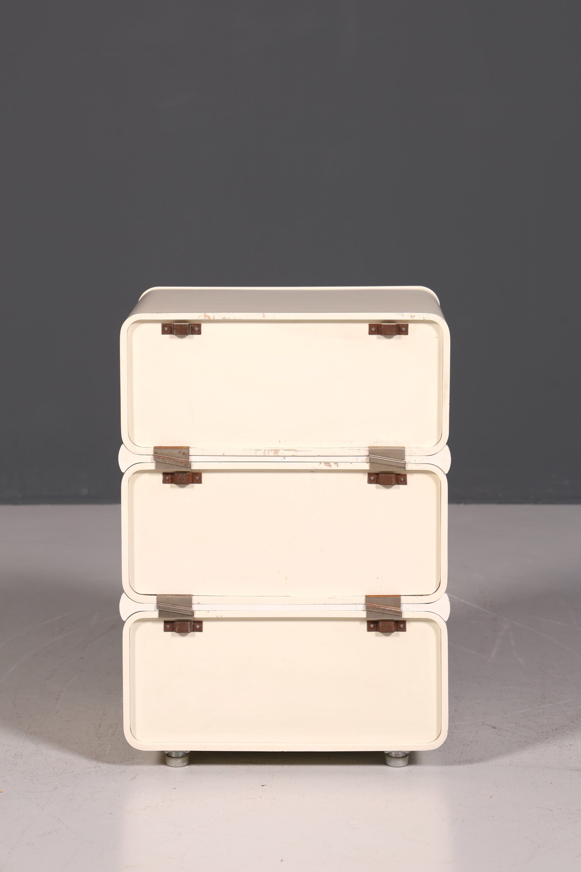 Seltene Mid Century Kommode Space Age Module Nachttisch Design Frankreich Vintage Schubladenkommode 4 von 5