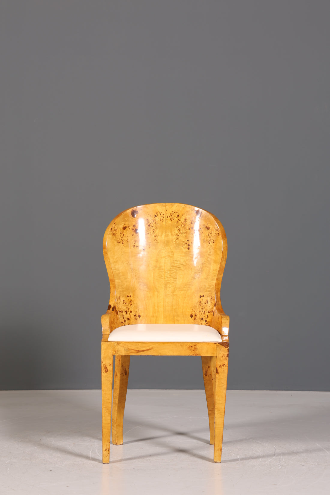 Edler Art Deco Design Stuhl Biedermeier Stil Sekretär Stuhl Birke Esszimmer Stuhl