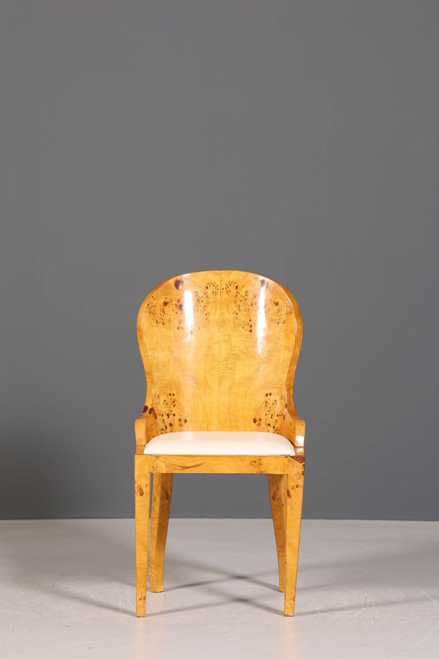 Edler Art Deco Design Stuhl Biedermeier Stil Sekretär Stuhl Birke Esszimmer Stuhl
