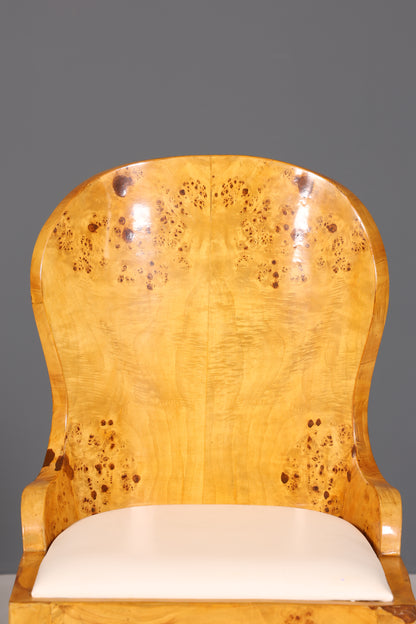 Edler Art Deco Design Stuhl Biedermeier Stil Sekretär Stuhl Birke Esszimmer Stuhl