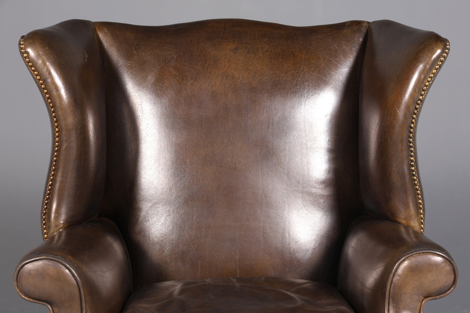 Wunderschöner Englischer Ohrenbacken Sessel braun Englisch Leder Herrensessel UK Armlehnsessel