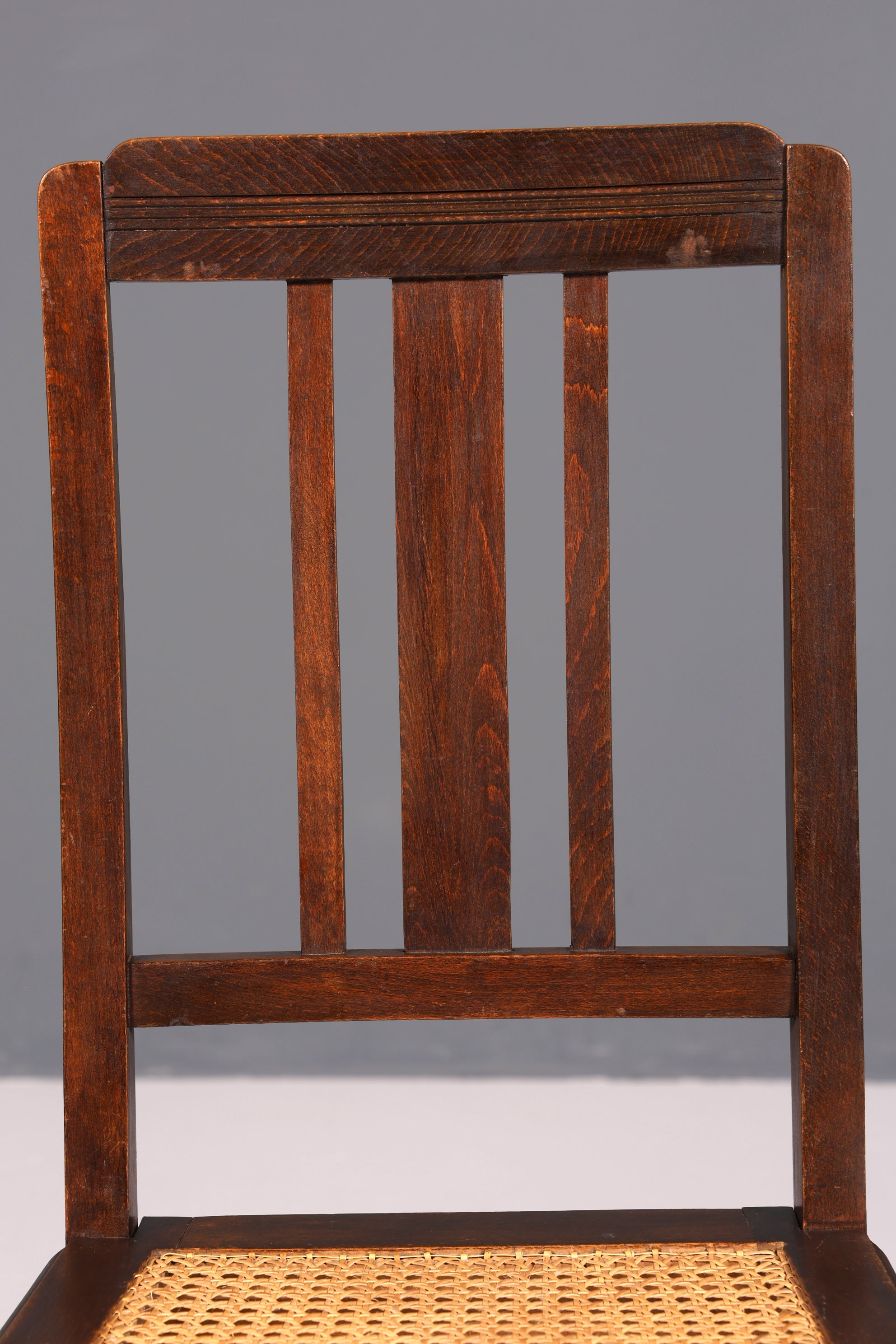 Traumhafter Jugendstil Stuhl Sekretär Stuhl Antik Eiche Korbgeflecht Küchenstuhl um 1900