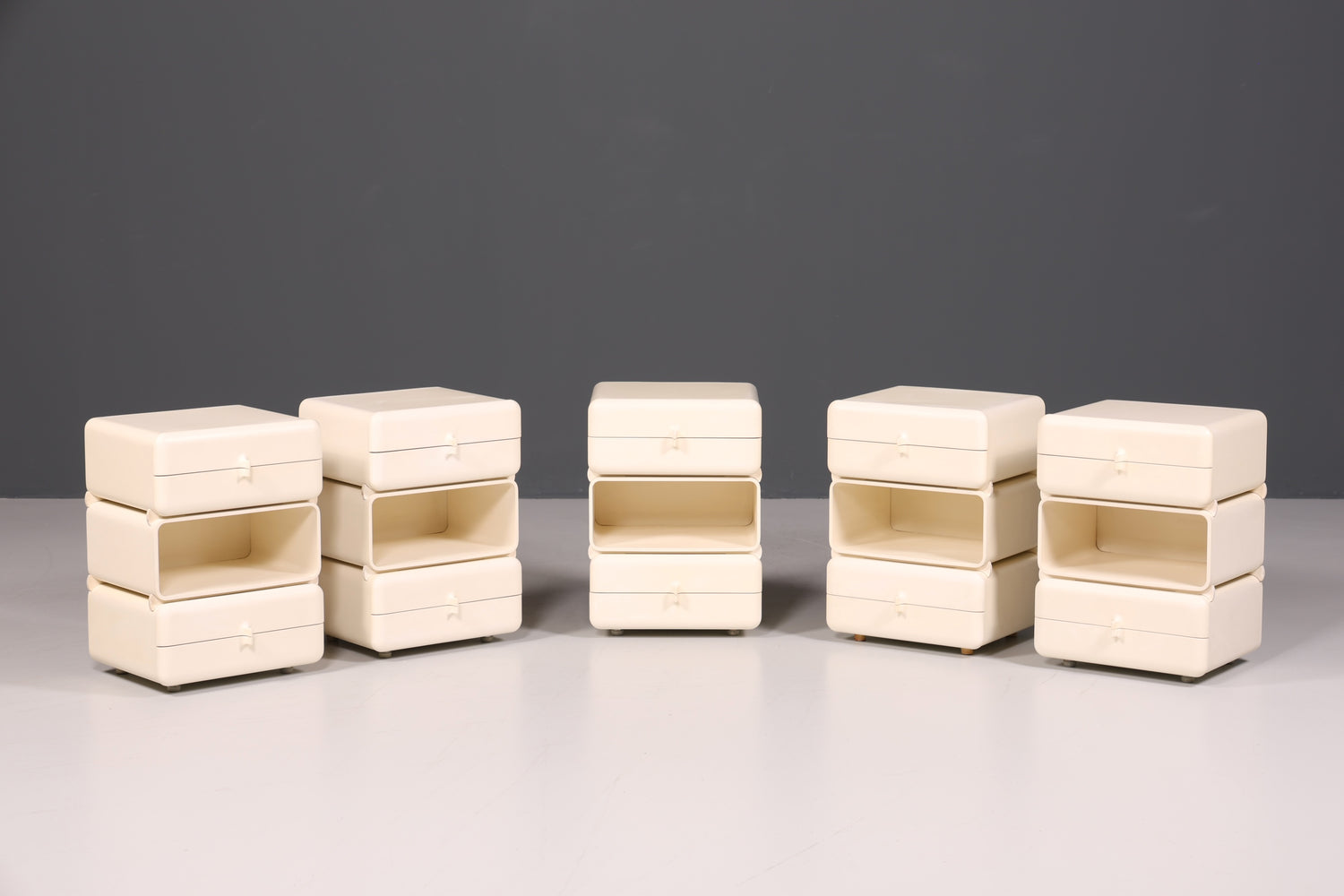 Seltene Mid Century Kommode Space Age Module Nachttisch Design Frankreich Vintage Schubladenkommode 3 von 5