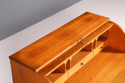 Schlichter Mid Century Rollladen Sekretär von Bröderna Gustafssons Büro Schrank Schreibkommode 60s Schreibmöbel