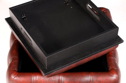 Wunderschöner Original Chesterfield Hocker Englische Sitzbank Fusshocker mit Stauraum UK