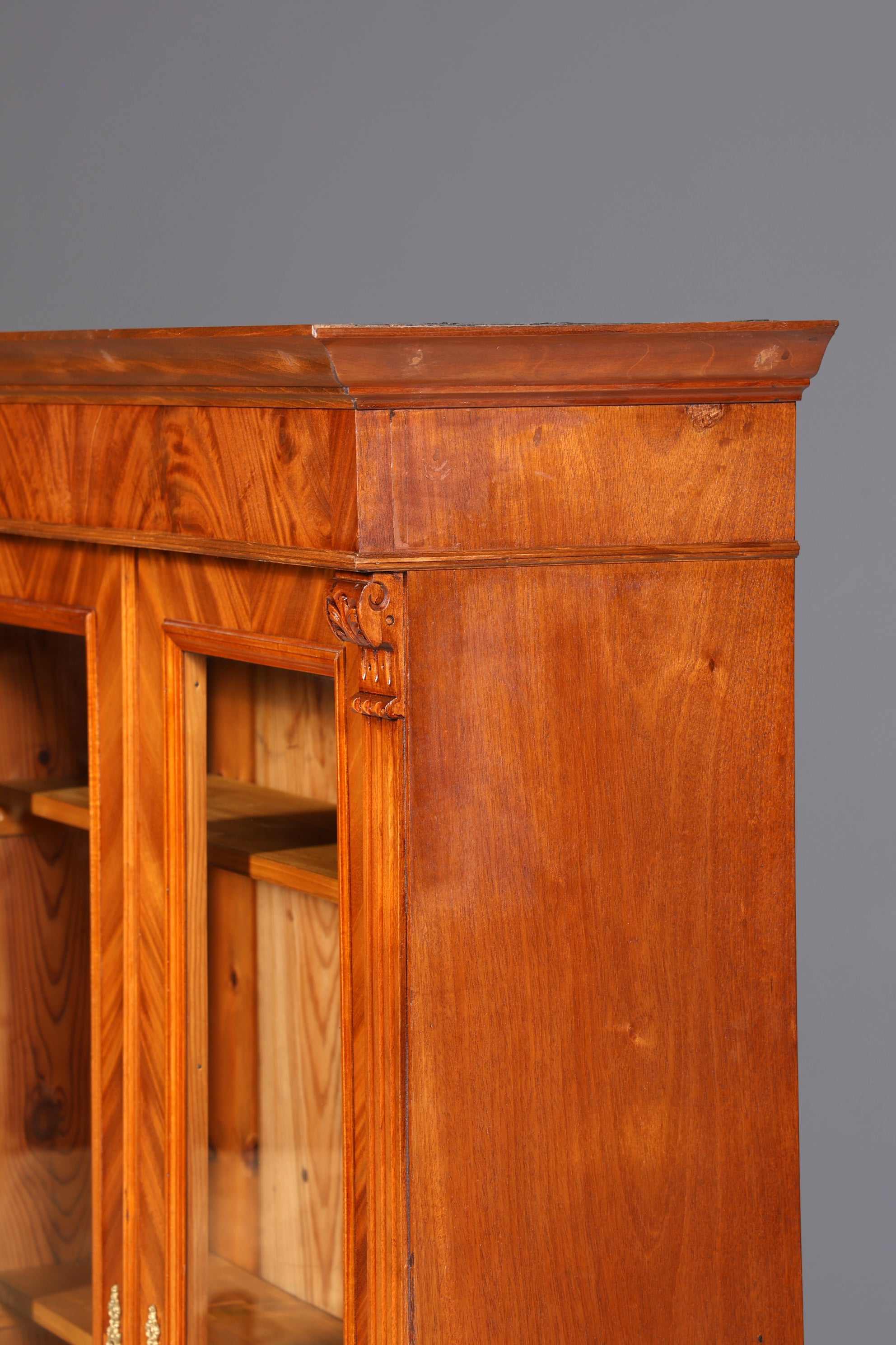 F860 Finish cm Edler Gründerzeit Vitrine um 1880 Schrank Antik Jugendstil Nussbaum Bücherregal