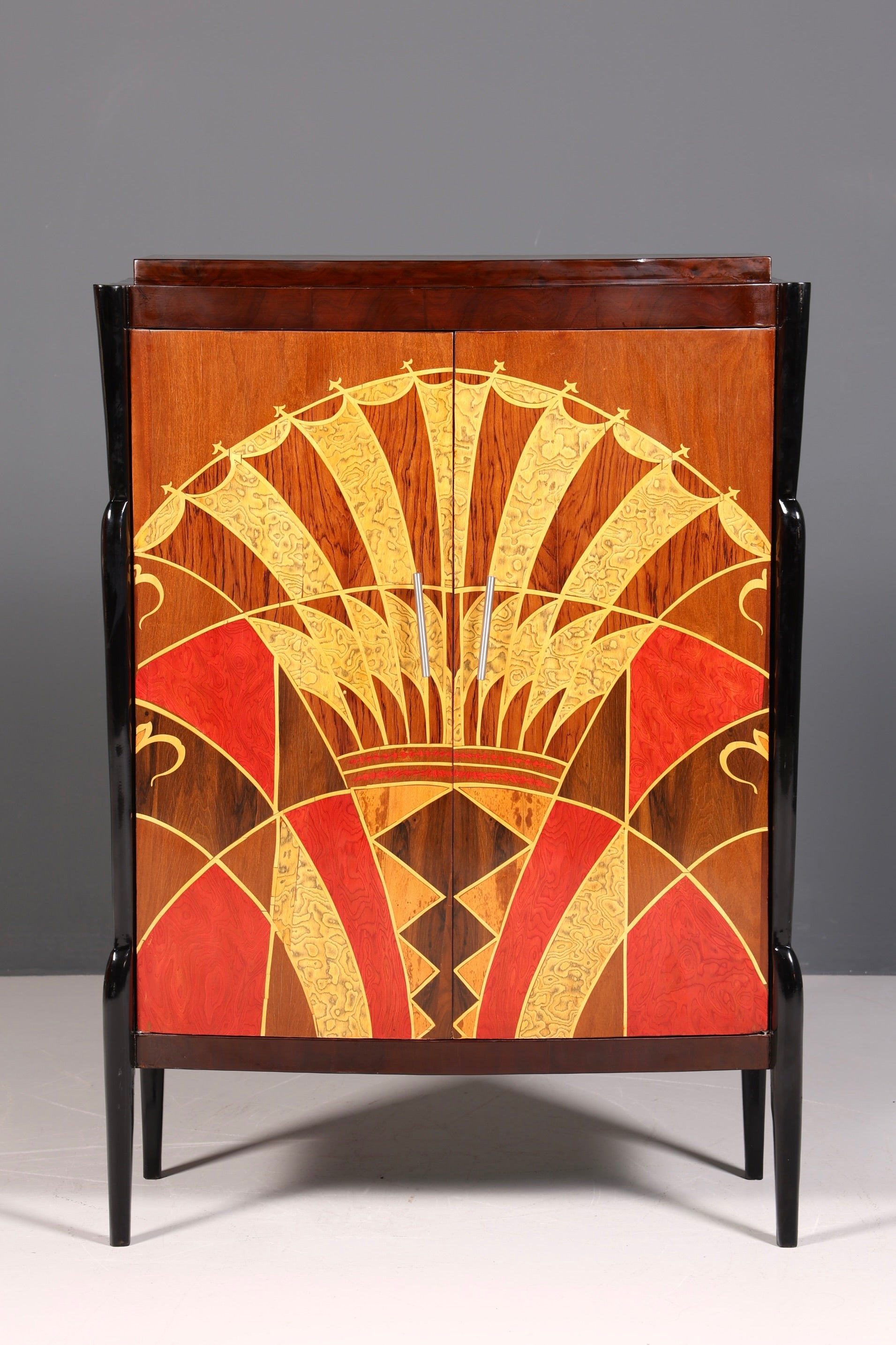 Art Deco Stil Highboard Schrank Kommode Vertiko Cabinet Sun