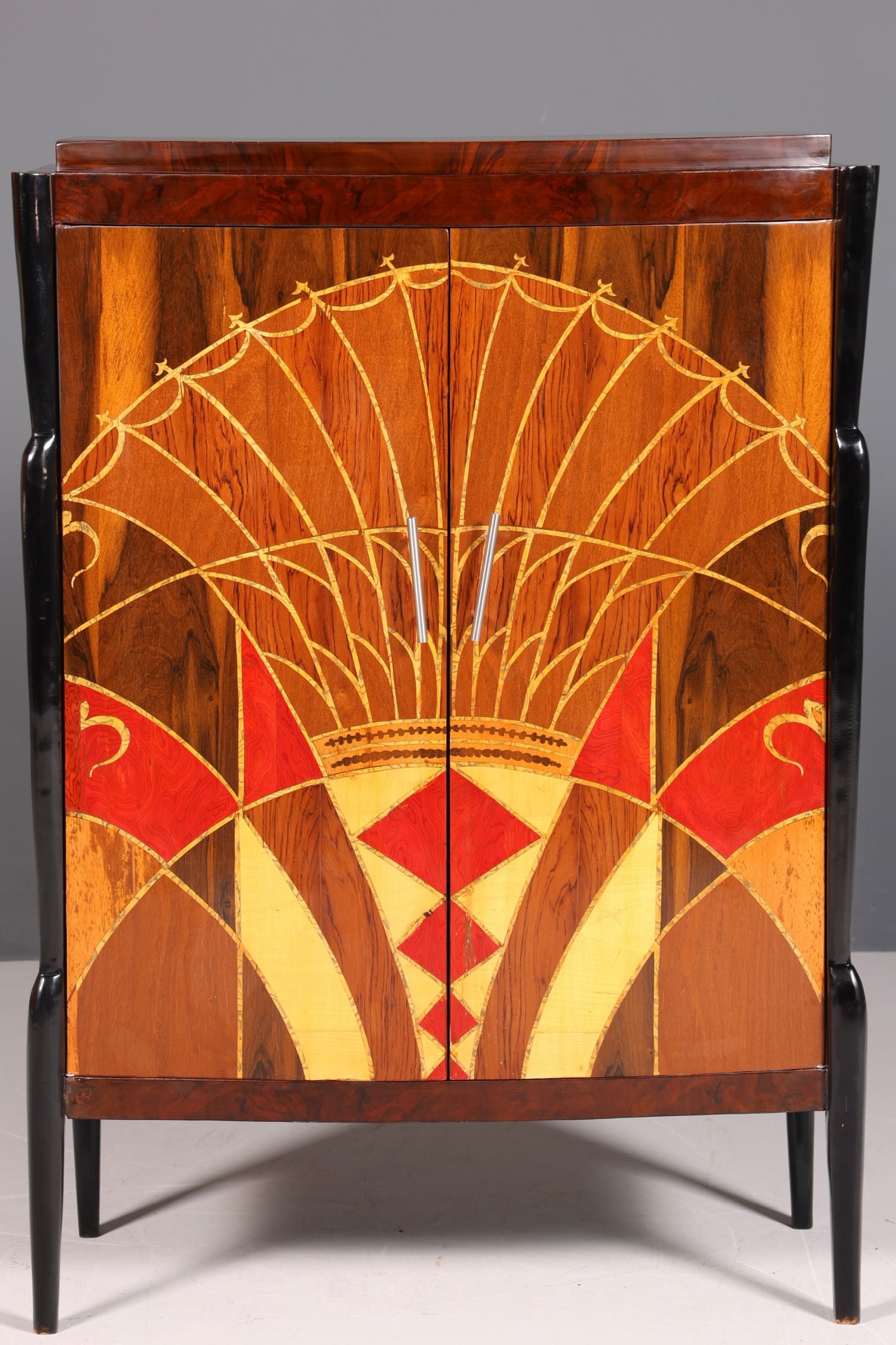 Wunderschönes Art Deco Stil Highboard Schrank Kommode Vertiko Sun Cabinet