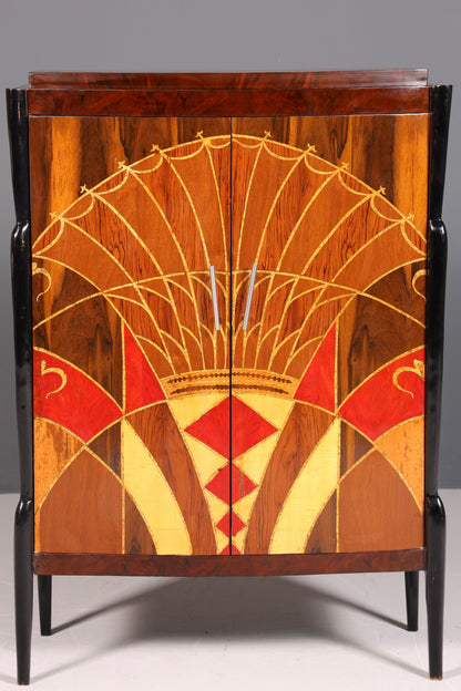 Wunderschönes Art Deco Stil Highboard Schrank Kommode Vertiko Sun Cabinet