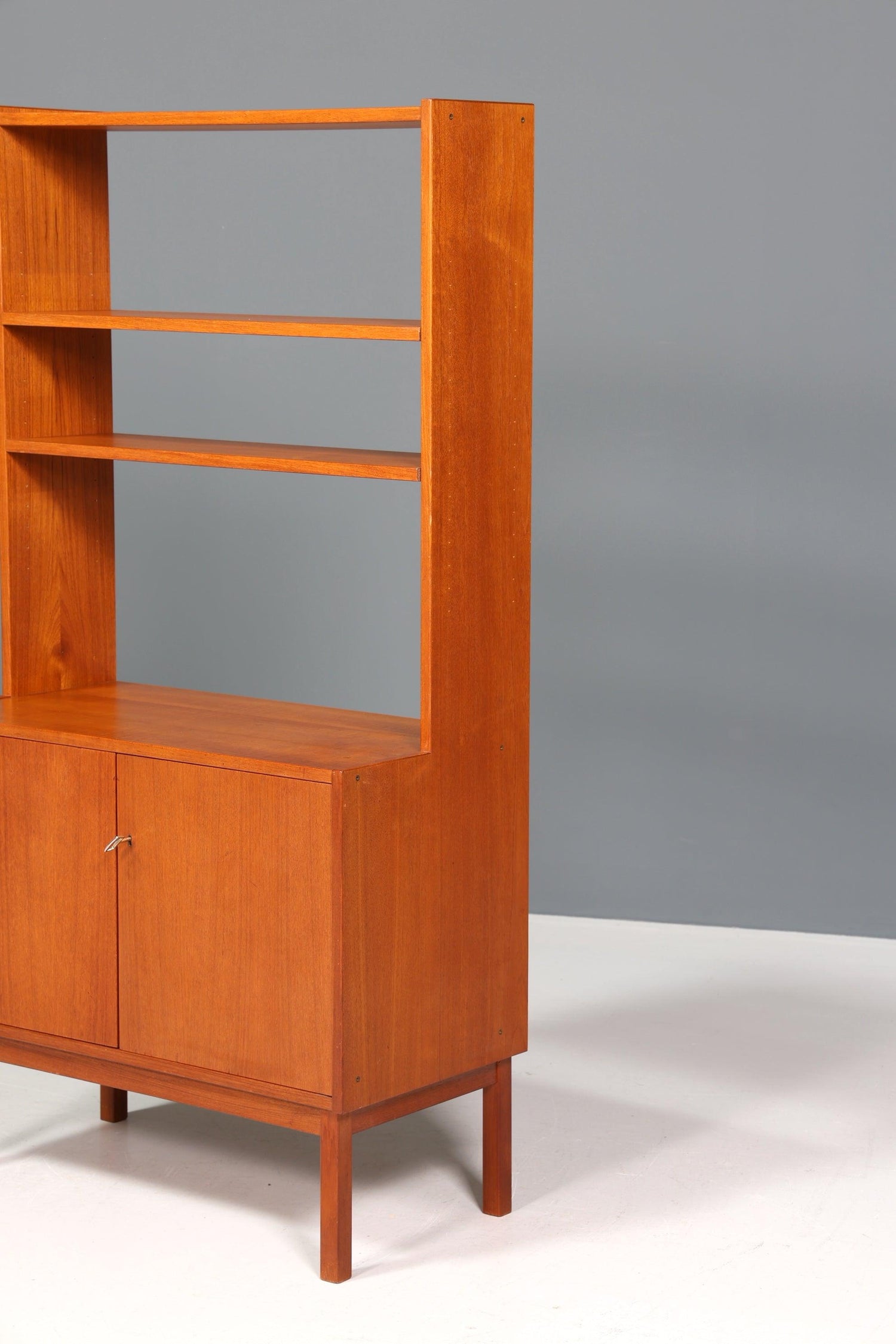Schlichter Mid Century Schrank Vintage Retro Holz Regal 60er Jahre Bücherregal