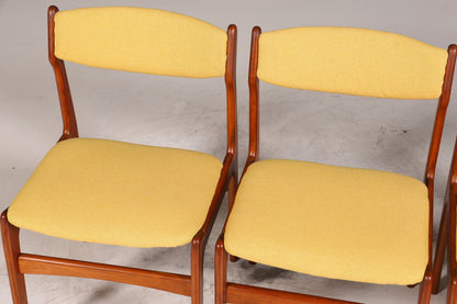 4x Mid Century Teak Holz Stühle Made in Denmark Retro Stuhlset Danish Design Küchenstühle