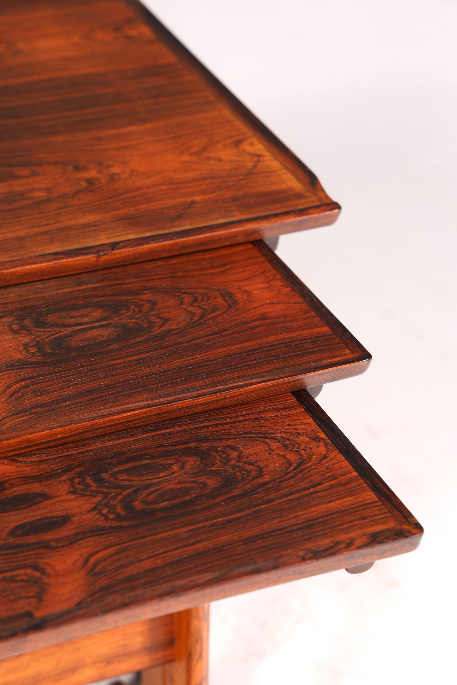 F874 Finish cm Filigranes Mid Century Tisch Set Couchtisch Teak Holz 3er Satz Ablagetisch Beistelltisch