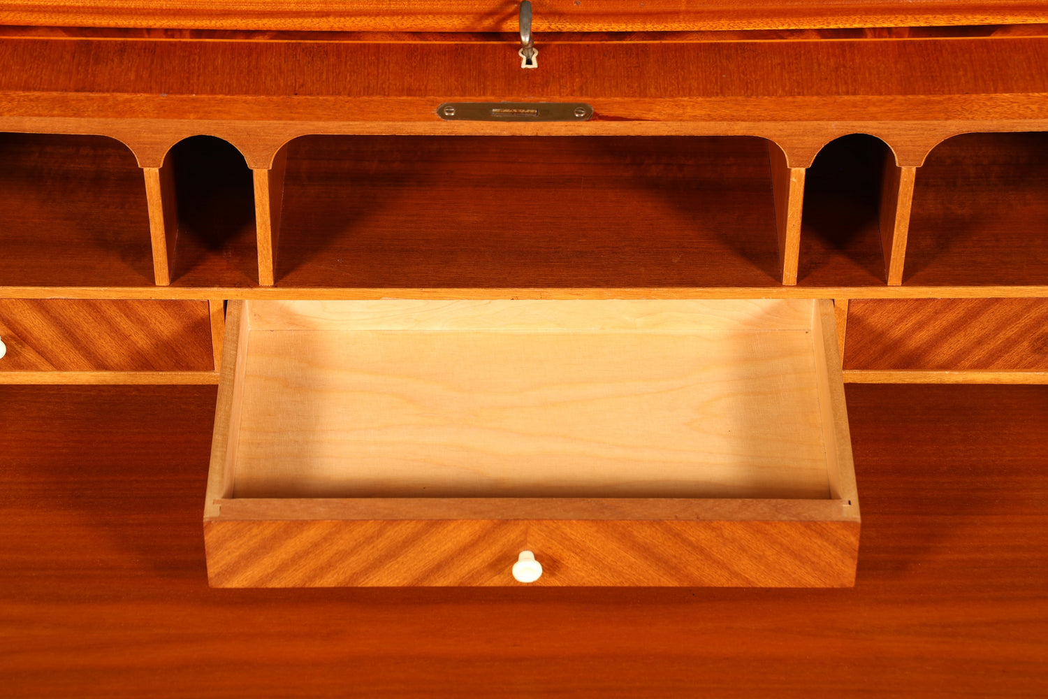 F880 Finish cm Wunderschöner Mid Century Rollladen Sekretär Danish Design Teak Holz Schreibkommode 60er Jahre