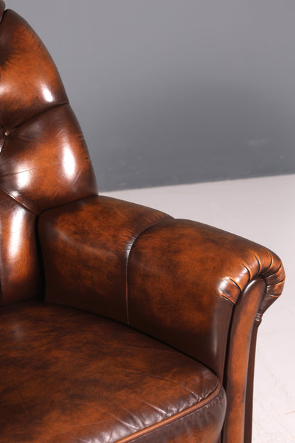 Stilvoller Original Chesterfield Sessel Englischer Armlehnsessel Englisch Herrensessel 1 von 3