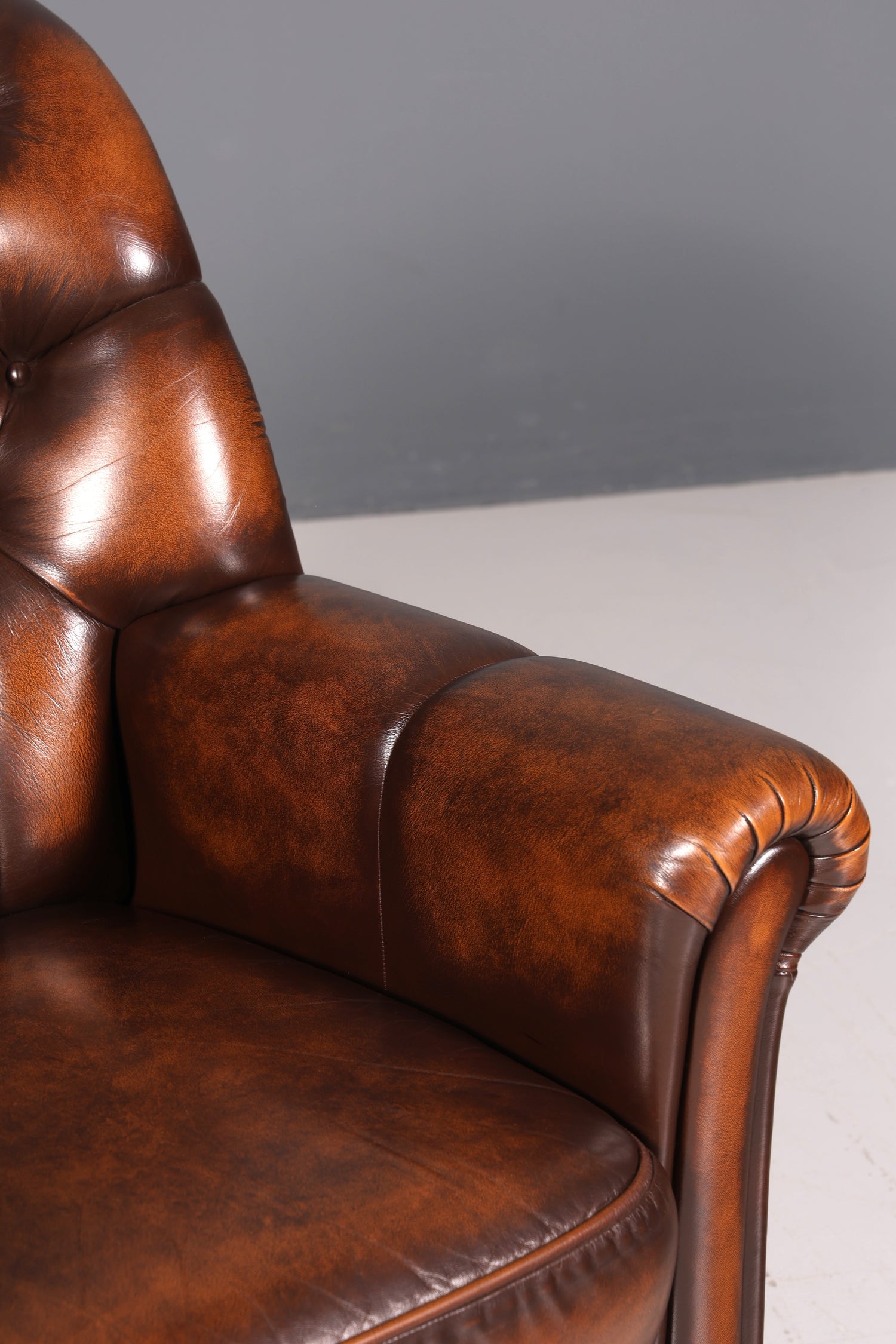 Stilvoller Original Chesterfield Sessel Englischer Armlehnsessel Englisch Herrensessel 3 von 3