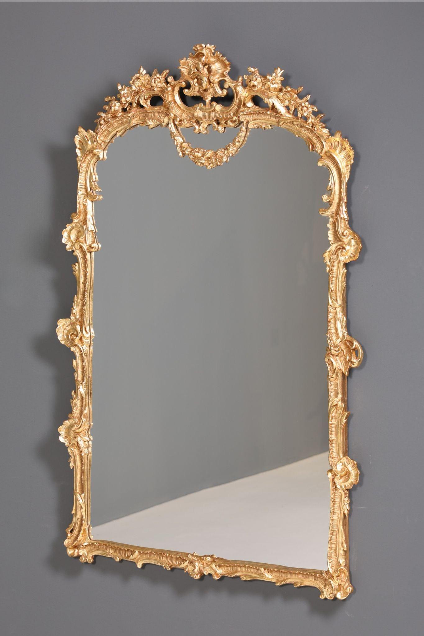 Traumhafter Prunk Barock Stil Wandspiegel Ornamenten Gold Spiegel Flurspiegel Spiegel