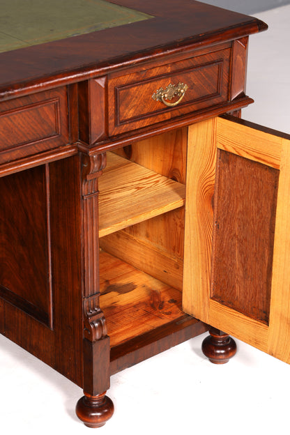 F896 Finish cm Traumhafter Gründerzeit Schreibtisch Jugendstil Bürotisch echt Holz Antik Desk Tatzen Löwenfüße