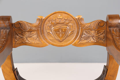 Wunderschöner Gründerzeit Stuhl Armlehnstuhl Antik echt Leder Schreibtisch Scherenstuhl Stuhl Sekretär Stuhl Antik