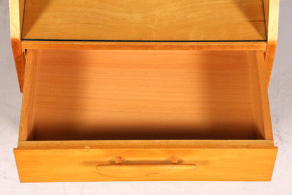 Schlichte Hellerau Kommode Mid Century Nachttisch echt Holz Beistelltisch VEB Möbel 2 von 2