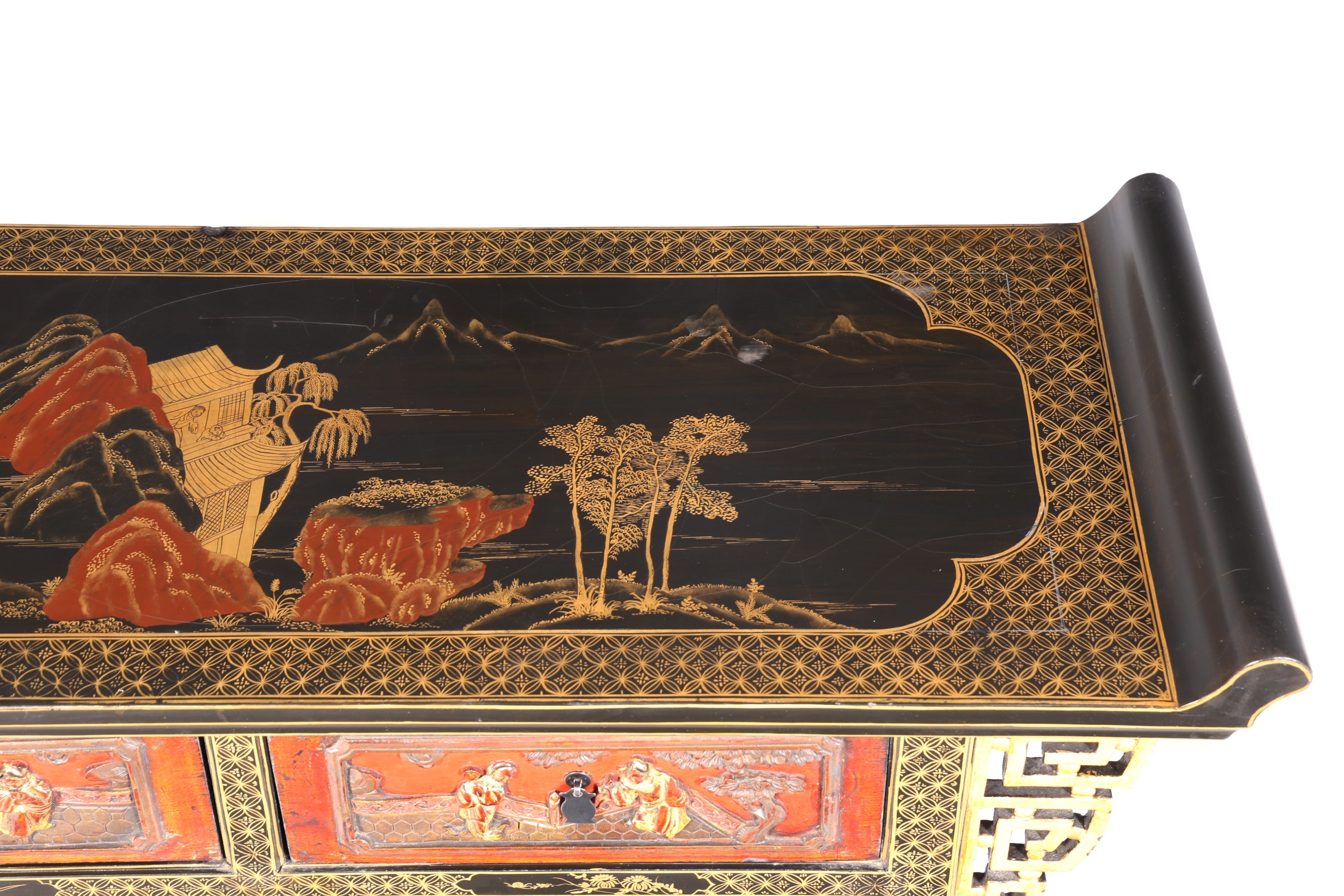 Wunderschöner Chinesische Konsole Altartisch China Tisch mit Asiatischen Motiven Ablagetisch Asia Antik