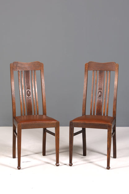 Traumhafter Jugendstil Stuhl Sekretär Stuhl Antik Eiche Küchenstuhl um 1900