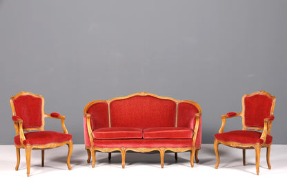 Wunderschöner Chippendale Armlehnstuhl Chippendale Stil Sekretär Stuhl Samt Stoff Sessel 1 von 2