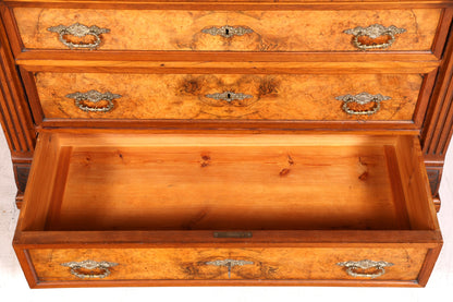 Edle Gründerzeit Kommode Louis Philippe Nussbaum Schubladen Kommode Sideboard um 1880