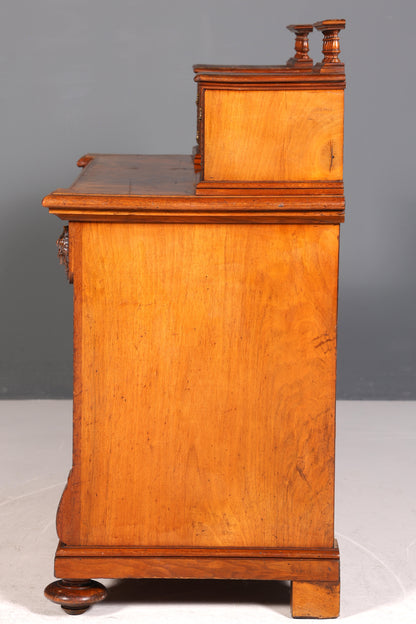 Edle Gründerzeit Kommode Louis Philippe Nussbaum Schubladen Kommode Sideboard um 1880
