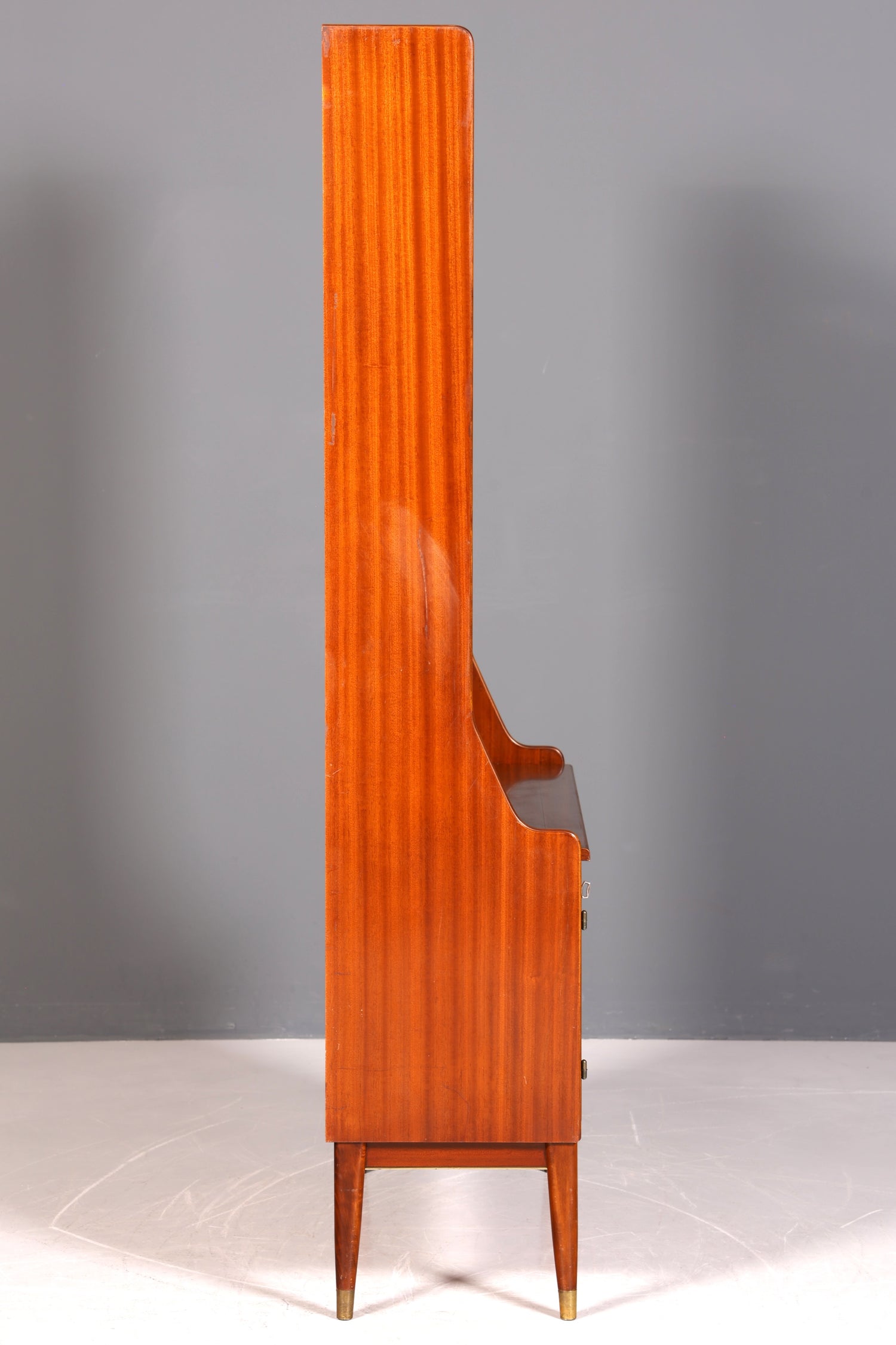 Wunderschöner Mid Century Schrank Bücherregal Vintage Sekretär Highboard Holz Regal