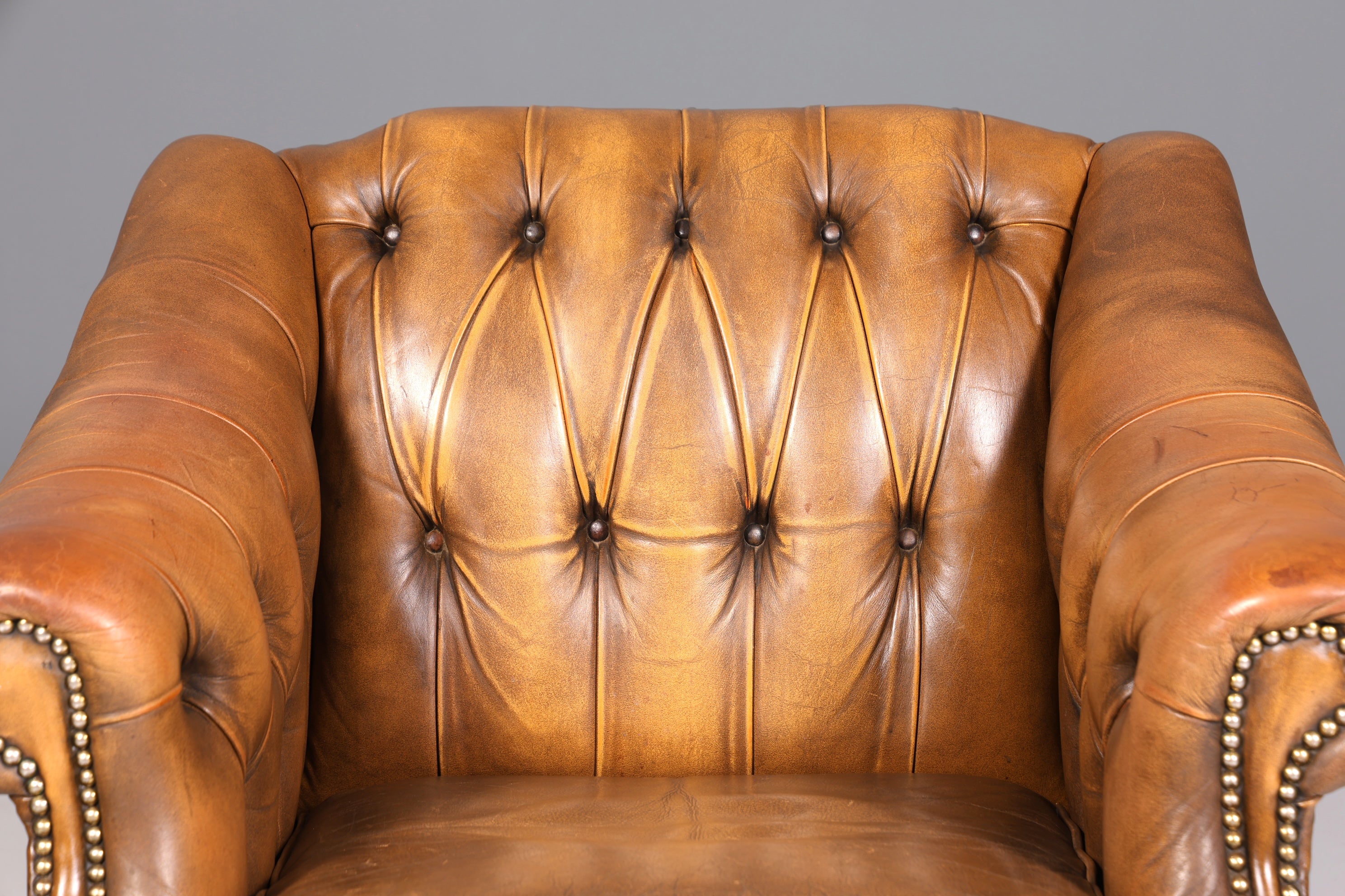 Wunderschöner seltener Chesterfield Sessel Englische Leder Armlehnsessel Herrensessel 1 von 2