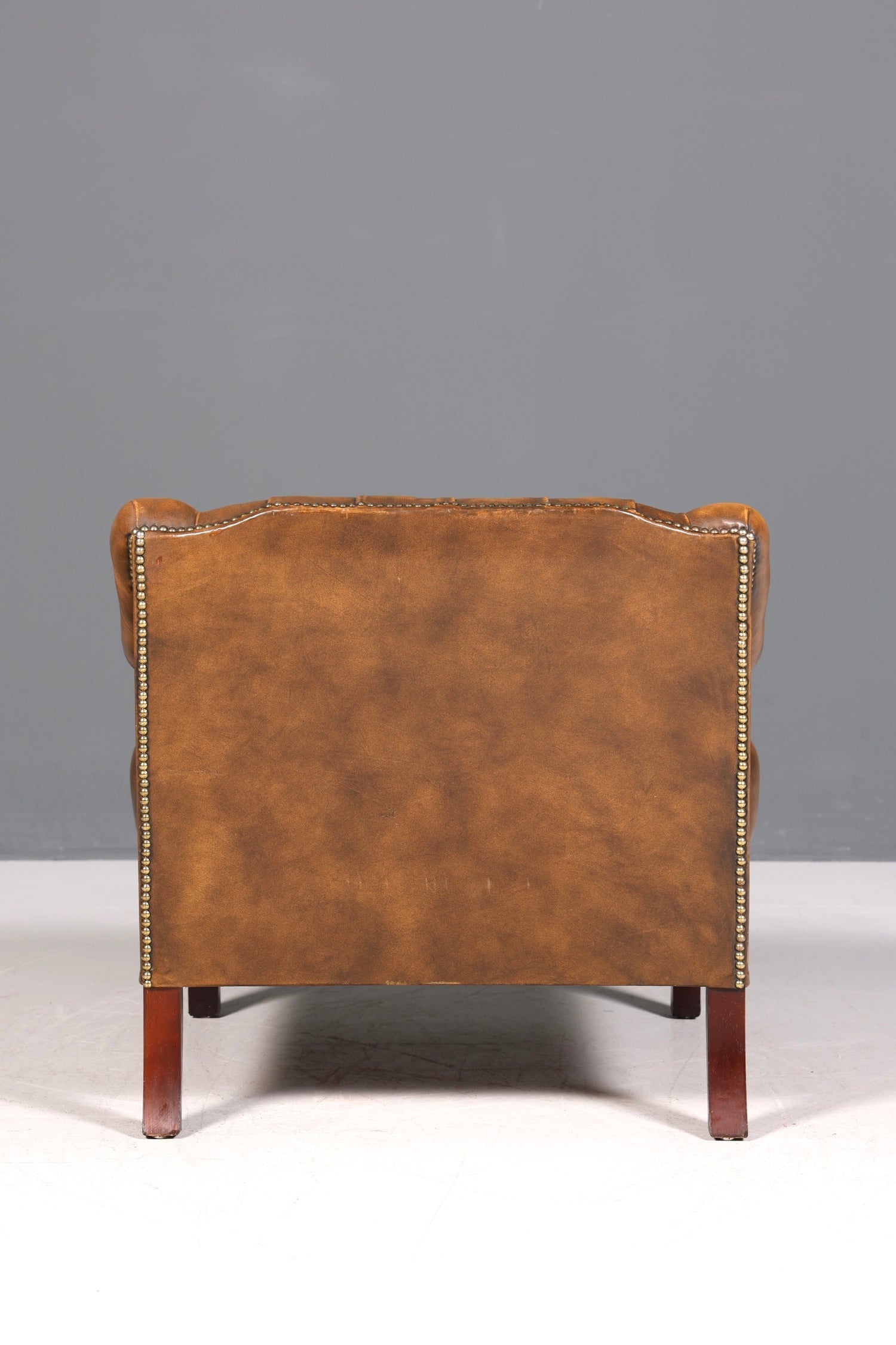 Wunderschöner seltener Chesterfield Sessel Englische Leder Armlehnsessel Herrensessel 2 von 2