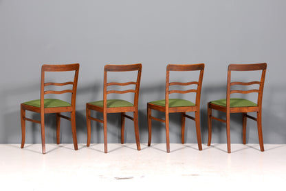 4x Wunderschöne Jugendstil Stühle Stuhl Set Antik Eiche Küchenstühle Esszimmer Stühle um 1900