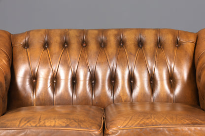 Wunderschönes seltenes Original Chesterfield Sofa 2-Sitzer Couch England Polstersofa