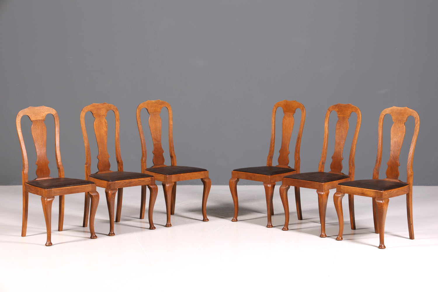 6x Wunderschöne Jugendstil Stühle um 1910 Antik Stuhl Set Chippendale Küchenstühle Esszimmer Stühle