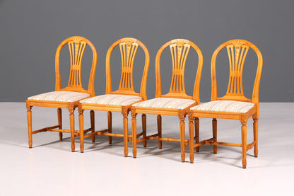 4x Traumhafte Stühle im Gustavianischem Stil Englisch Küchenstühle Antik Stil Esszimmer Stuhl Set