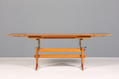 Wunderschöner Mid Century Couchtisch Teak Danish Retro Ablagetisch ausziehbarer höhenverstellbar Vintage Coffee Table 70er Jahre Wohnzimmertisch
