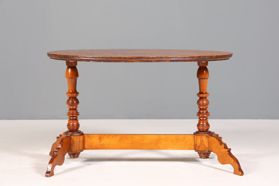 Wunderschöner ovaler Jugendstil Tisch echt Holz Ablagetisch Antik Couchtisch