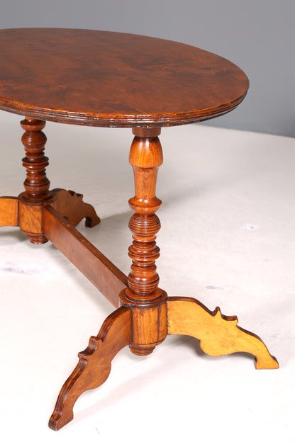 Wunderschöner ovaler Jugendstil Tisch echt Holz Ablagetisch Antik Couchtisch