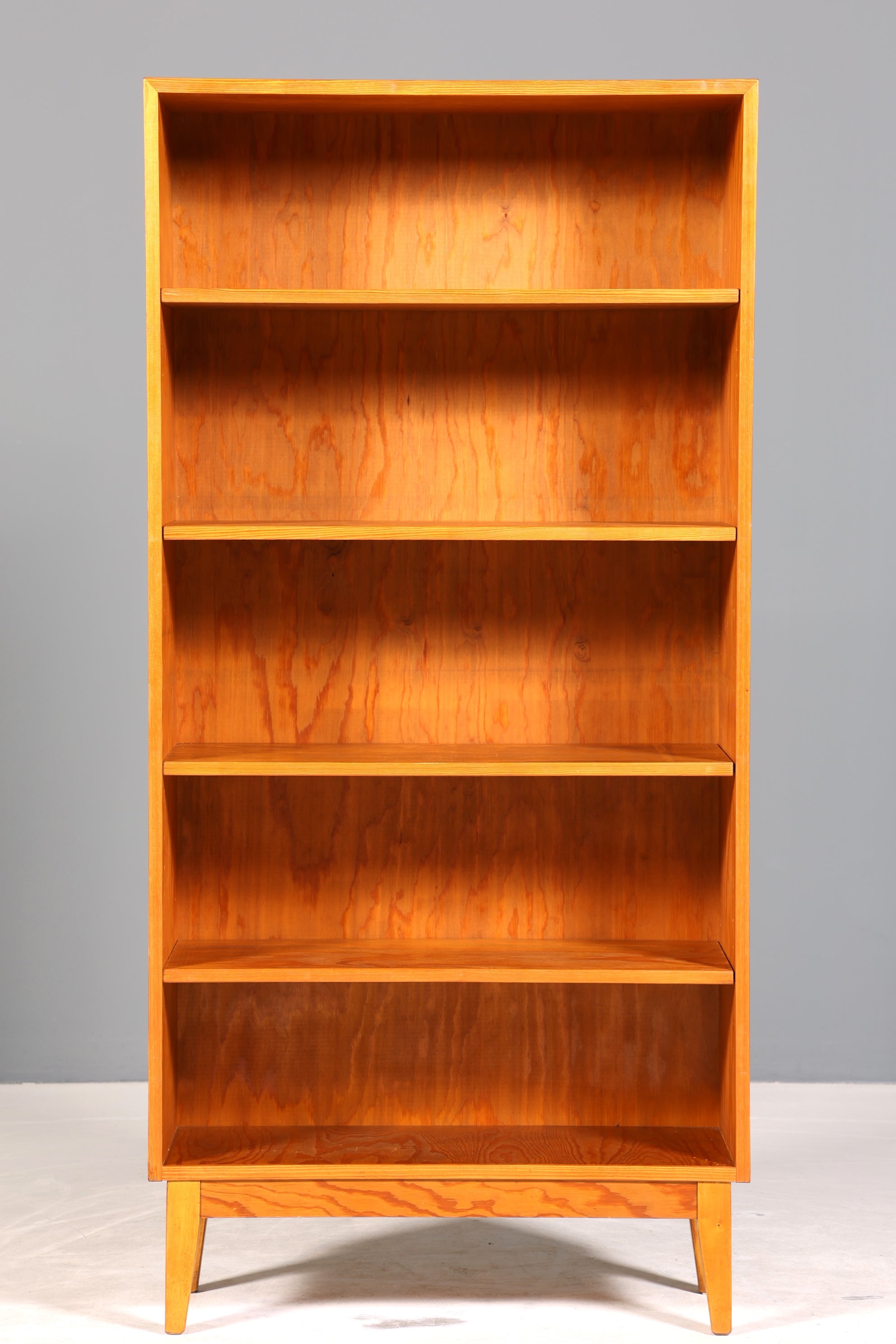 Stilvolles Mid Century Regal echt Holz Vintage Bücherregal Schrank Buchablage 60s Bookshelf 2 von 5