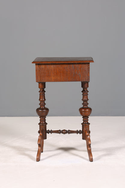 Stilvoller Gründerzeit Beistelltisch Louis Philippe Nähtisch Antik Ablagetisch um 1880